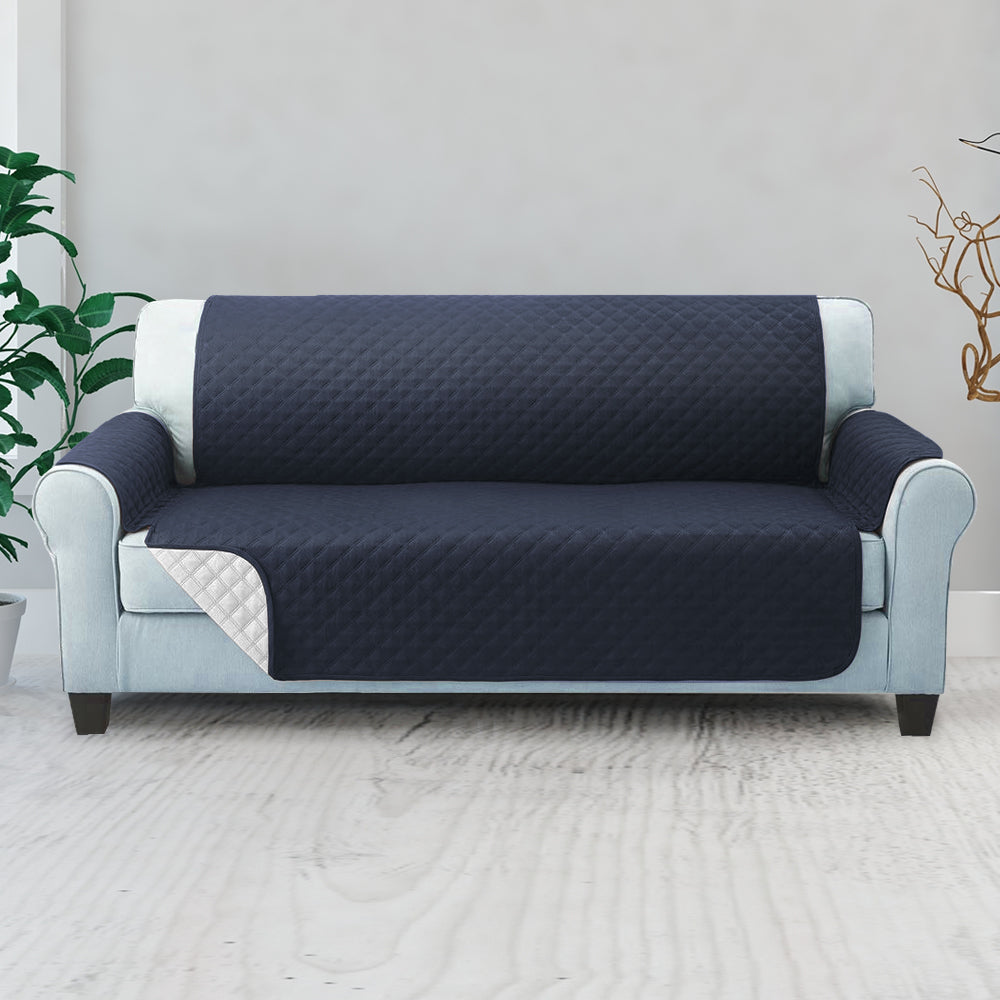 Artiss Sofa Cover Couch Covers 3 Seater Quilted Dark Grey SCOVER-PAD-3-DG