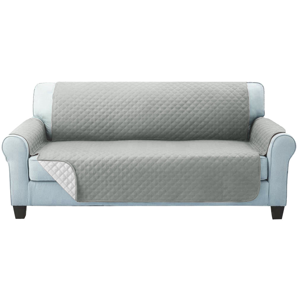 Artiss Sofa Cover Couch Covers 3 Seater Quilted Grey SCOVER-PAD-3-GY