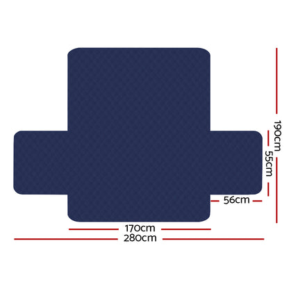 Artiss Sofa Cover Couch Covers 3 Seater Quilted Navy SCOVER-PAD-3-NY