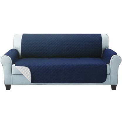 Artiss Sofa Cover Couch Covers 3 Seater Quilted Navy SCOVER-PAD-3-NY