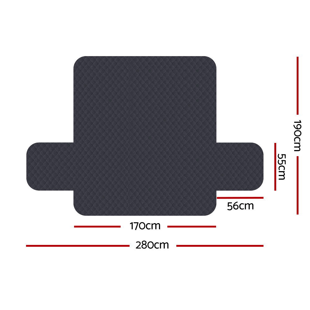 Artiss Sofa Cover Couch Covers 3 Seater 100% Water Resistant Dark Grey SCOVER-PAD-WP-3-DG