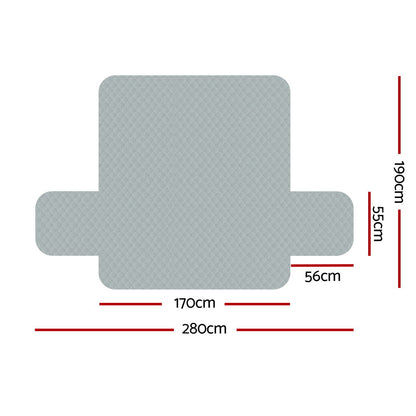 Artiss Sofa Cover Couch Covers 3 Seater 100% Water Resistant Grey SCOVER-PAD-WP-3-GY