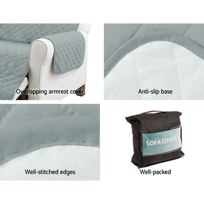 Artiss Sofa Cover Couch Covers 3 Seater 100% Water Resistant Grey SCOVER-PAD-WP-3-GY