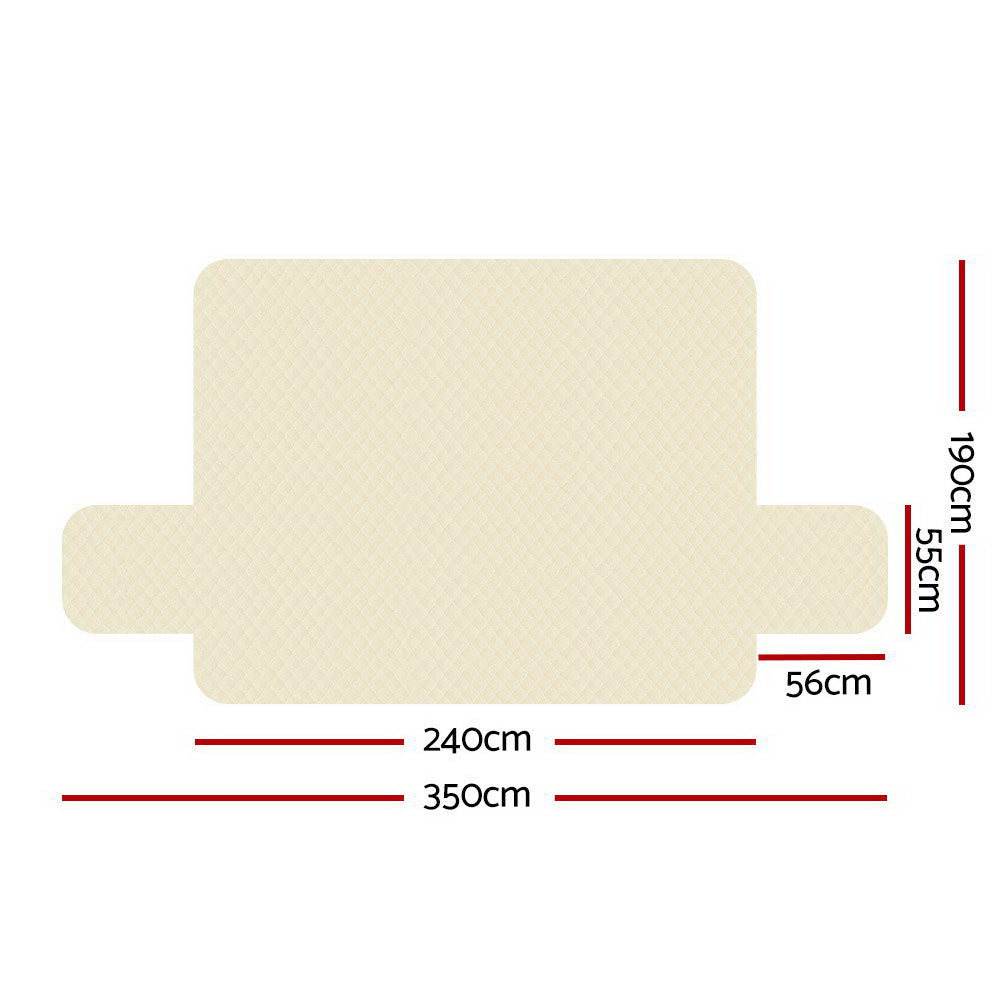 Artiss Sofa Cover Couch Covers 4 Seater 100% Water Resistant Beige SCOVER-PAD-WP-4-BG