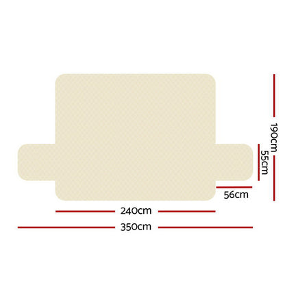 Artiss Sofa Cover Couch Covers 4 Seater 100% Water Resistant Beige SCOVER-PAD-WP-4-BG