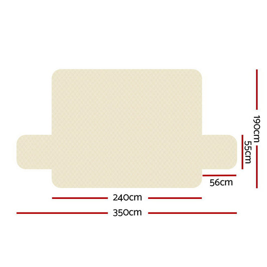 Artiss Sofa Cover Couch Covers 4 Seater 100% Water Resistant Beige SCOVER-PAD-WP-4-BG