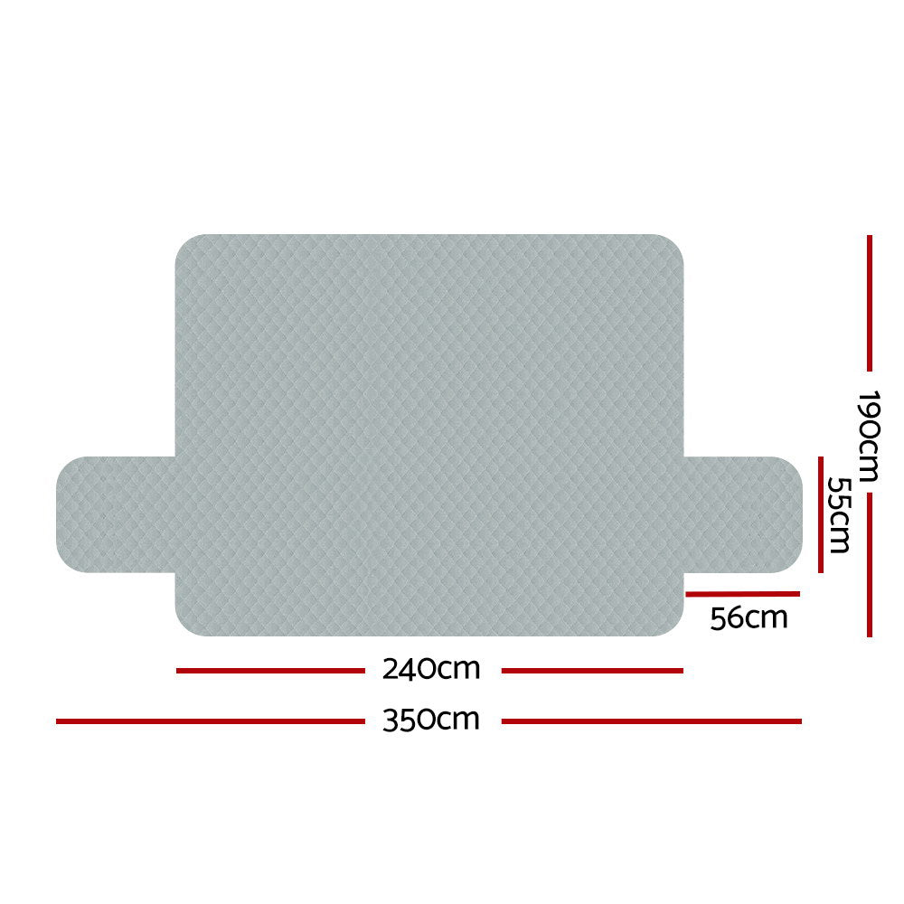 Artiss Sofa Cover Couch Covers 4 Seater 100% Water Resistant Grey SCOVER-PAD-WP-4-GY
