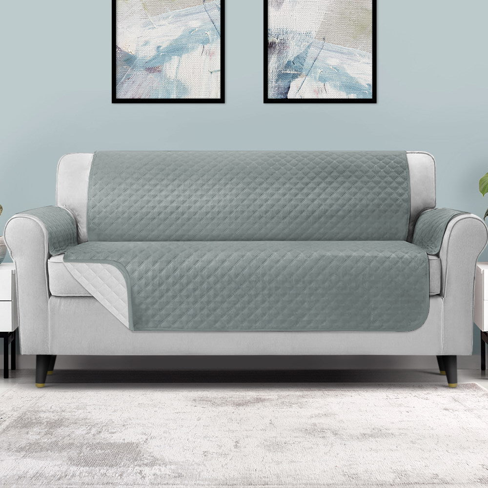Artiss Sofa Cover Couch Covers 4 Seater 100% Water Resistant Grey SCOVER-PAD-WP-4-GY