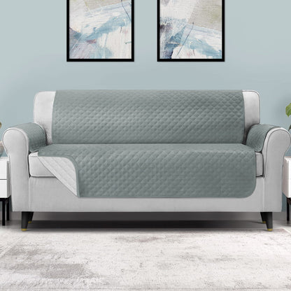 Artiss Sofa Cover Couch Covers 4 Seater 100% Water Resistant Grey SCOVER-PAD-WP-4-GY