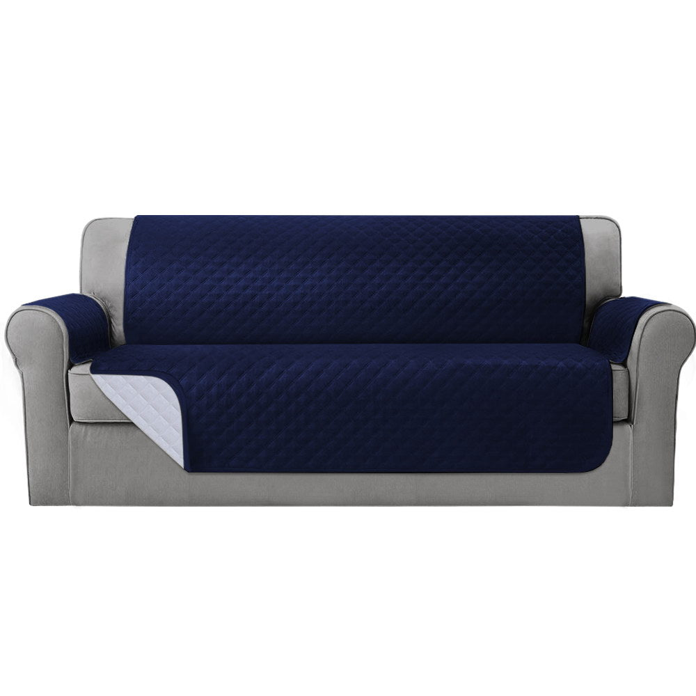 Artiss Sofa Cover Couch Covers 4 Seater 100% Water Resistant Navy SCOVER-PAD-WP-4-NY