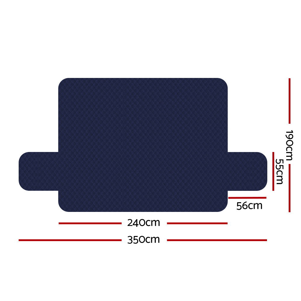 Artiss Sofa Cover Couch Covers 4 Seater 100% Water Resistant Navy SCOVER-PAD-WP-4-NY