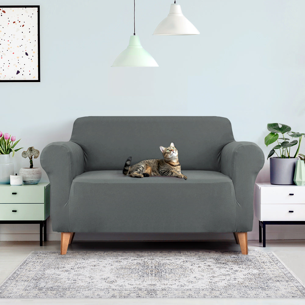 Artiss Sofa Cover Couch Covers 2 Seater Stretch Grey SCOVER-ST-2-GY
