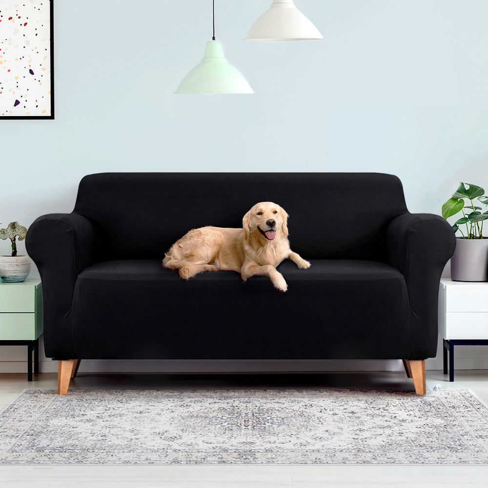 Artiss Sofa Cover Couch Covers 3 Seater Stretch Black SCOVER-ST-3-BK