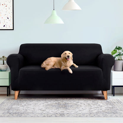 Artiss Sofa Cover Couch Covers 3 Seater Stretch Black SCOVER-ST-3-BK