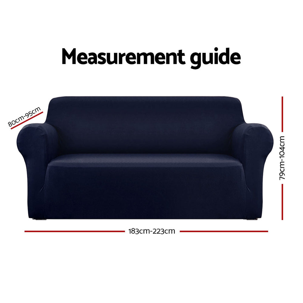 Artiss Sofa Cover Couch Covers 3 Seater Stretch Navy SCOVER-ST-3-NY