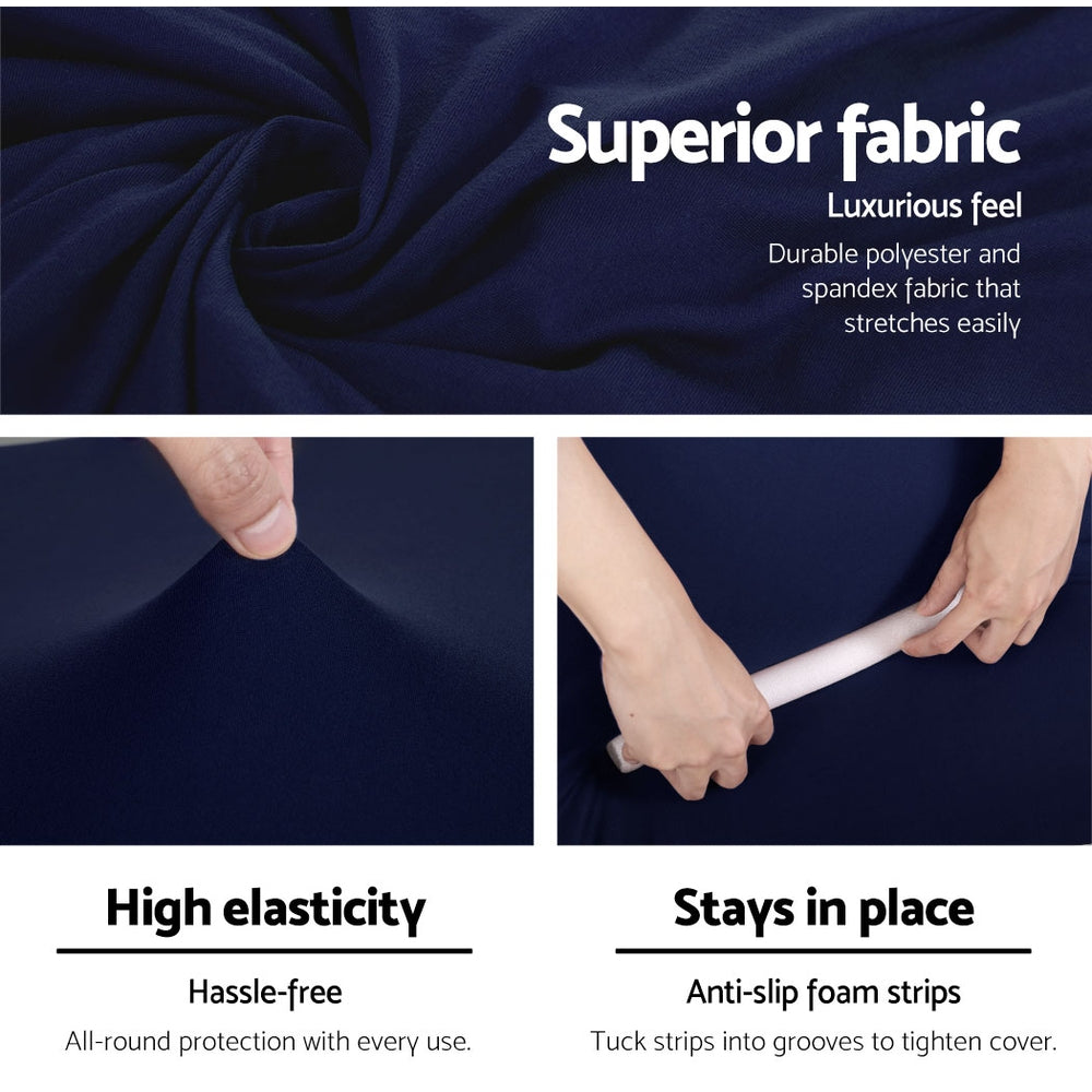 Artiss Sofa Cover Couch Covers 3 Seater Stretch Navy SCOVER-ST-3-NY