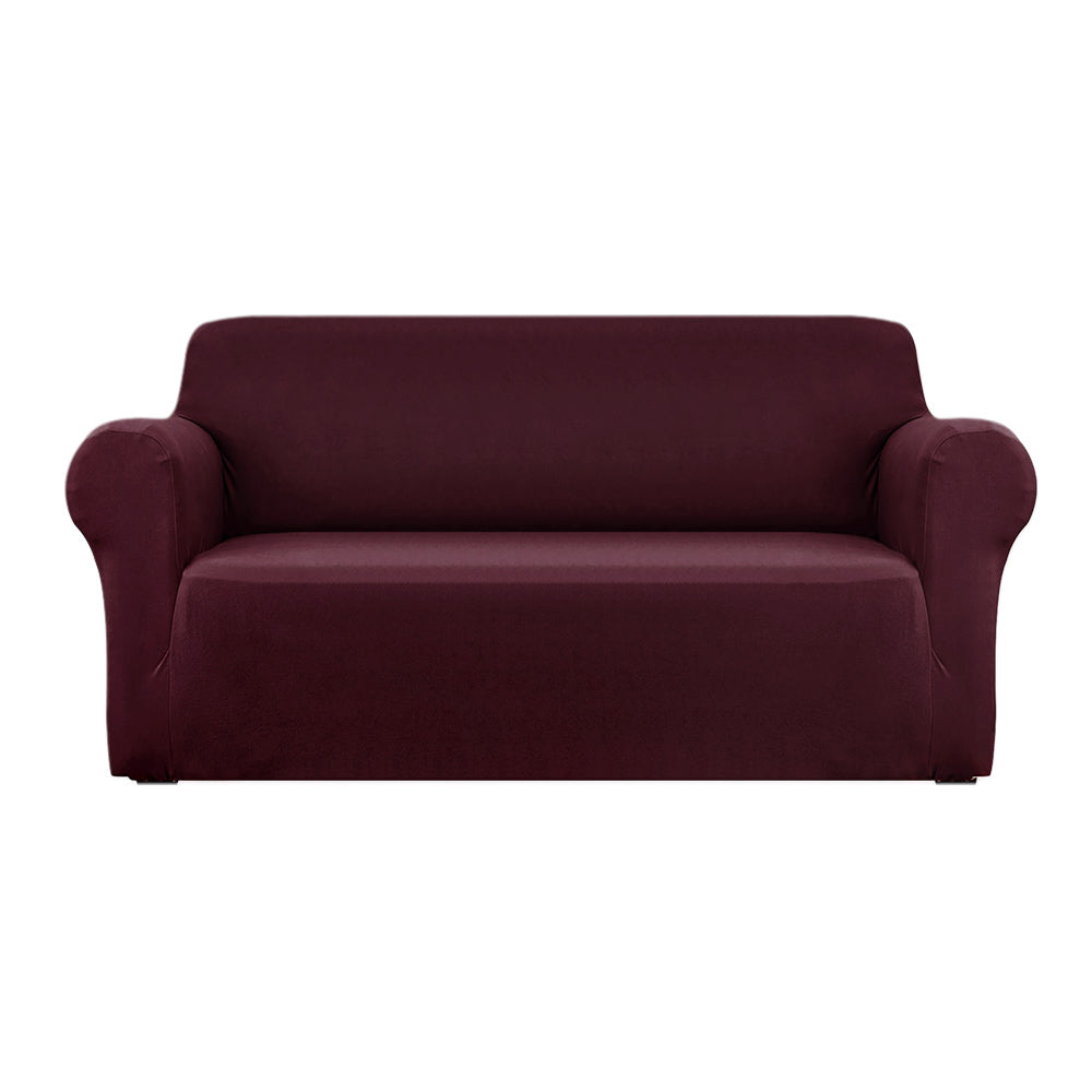 Artiss Sofa Cover Couch Covers 3 Seater Stretch Burgundy SCOVER-ST-3-WR