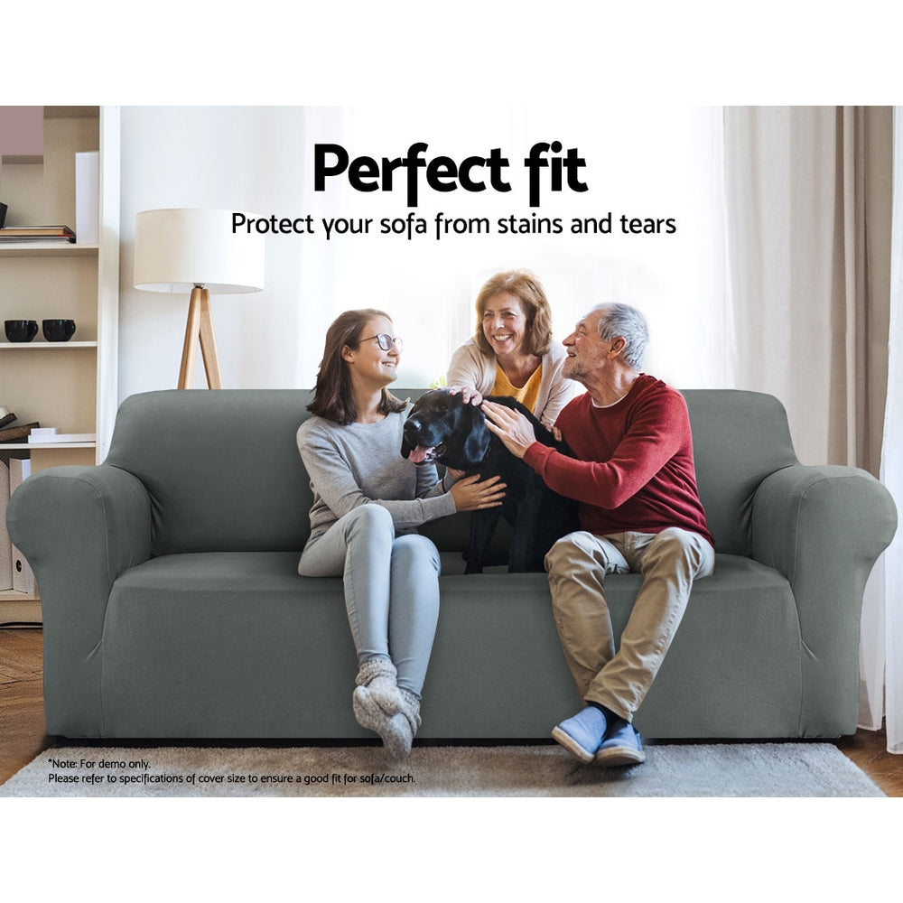 Artiss Sofa Cover Couch Covers 4 Seater Stretch Grey SCOVER-ST-4-GY