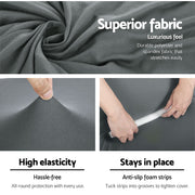 Artiss Sofa Cover Couch Covers 4 Seater Stretch Grey SCOVER-ST-4-GY