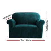 Artiss Sofa Cover Couch Covers 1 Seater Velvet Agate Green SCOVER-VEL-1-AG