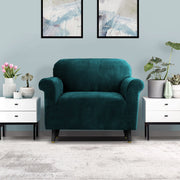 Artiss Sofa Cover Couch Covers 1 Seater Velvet Agate Green SCOVER-VEL-1-AG