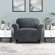 Artiss Sofa Cover Couch Covers 1 Seater Velvet Grey SCOVER-VEL-1-GY