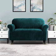 Artiss Sofa Cover Couch Covers 2 Seater Velvet Agate Green SCOVER-VEL-2-AG