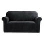 Artiss Sofa Cover Couch Covers 2 Seater Velvet Black SCOVER-VEL-2-BK