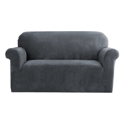 Artiss Sofa Cover Couch Covers 2 Seater Velvet Grey SCOVER-VEL-2-GY