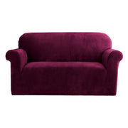 Artiss Sofa Cover Couch Covers 2 Seater Velvet Ruby Red SCOVER-VEL-2-RD