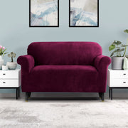 Artiss Sofa Cover Couch Covers 2 Seater Velvet Ruby Red SCOVER-VEL-2-RD
