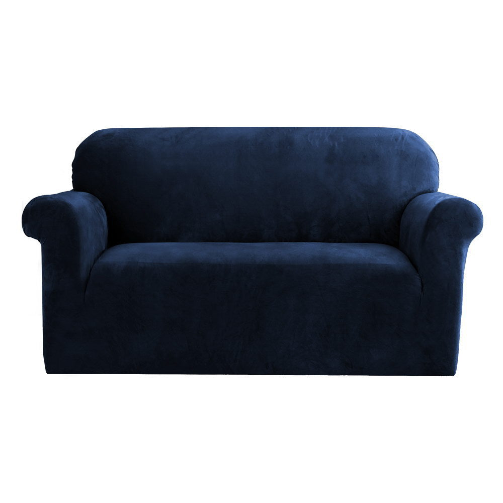 Artiss Sofa Cover Couch Covers 2 Seater Velvet Sapphire SCOVER-VEL-2-SP