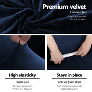 Artiss Sofa Cover Couch Covers 2 Seater Velvet Sapphire SCOVER-VEL-2-SP