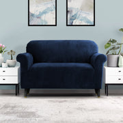 Artiss Sofa Cover Couch Covers 2 Seater Velvet Sapphire SCOVER-VEL-2-SP