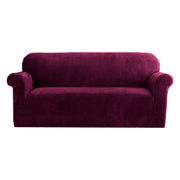Artiss Sofa Cover Couch Covers 3 Seater Velvet Ruby Red SCOVER-VEL-3-RD
