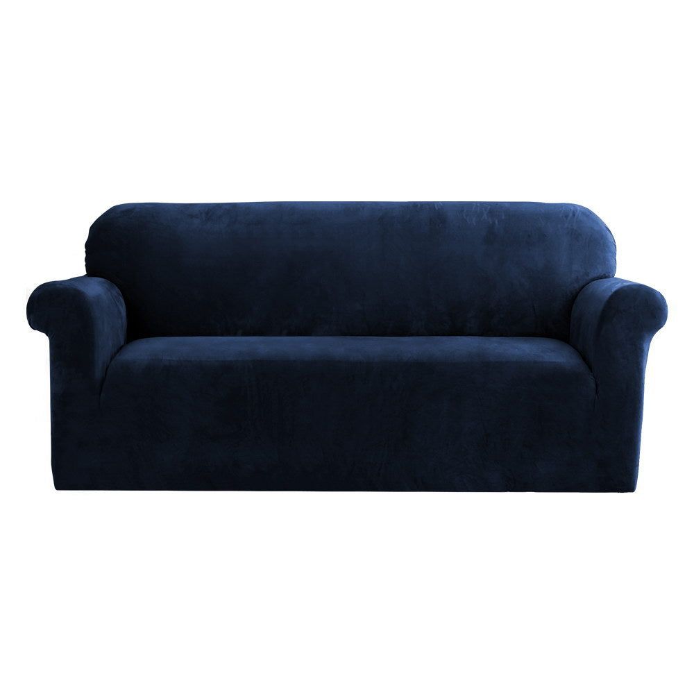 Artiss Sofa Cover Couch Covers 3 Seater Velvet Sapphire SCOVER-VEL-3-SP