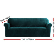 Artiss Sofa Cover Couch Covers 4 Seater Velvet Agate Green SCOVER-VEL-4-AG