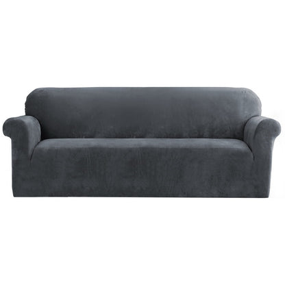 Artiss Sofa Cover Couch Covers 4 Seater Velvet Grey SCOVER-VEL-4-GY