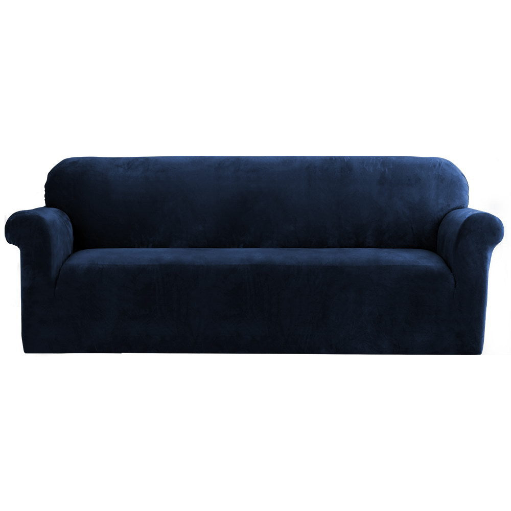 Artiss Sofa Cover Couch Covers 4 Seater Velvet Sapphire SCOVER-VEL-4-SP