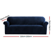 Artiss Sofa Cover Couch Covers 4 Seater Velvet Sapphire SCOVER-VEL-4-SP