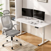 Artiss Standing Desk Office Chair Sit Stand Ergonomic Combo 140cm White
