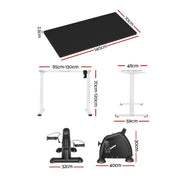140cm Artiss Electric Standing Desk with Mini Pedal Exercise Bike Home Office SDPE-114G-140BK-012