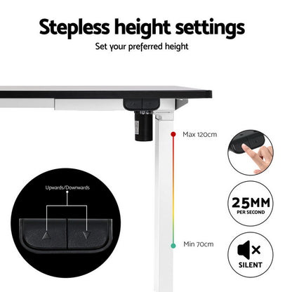 140cm Artiss Electric Standing Desk with Mini Pedal Exercise Bike Home Office SDPE-114G-140BK-012