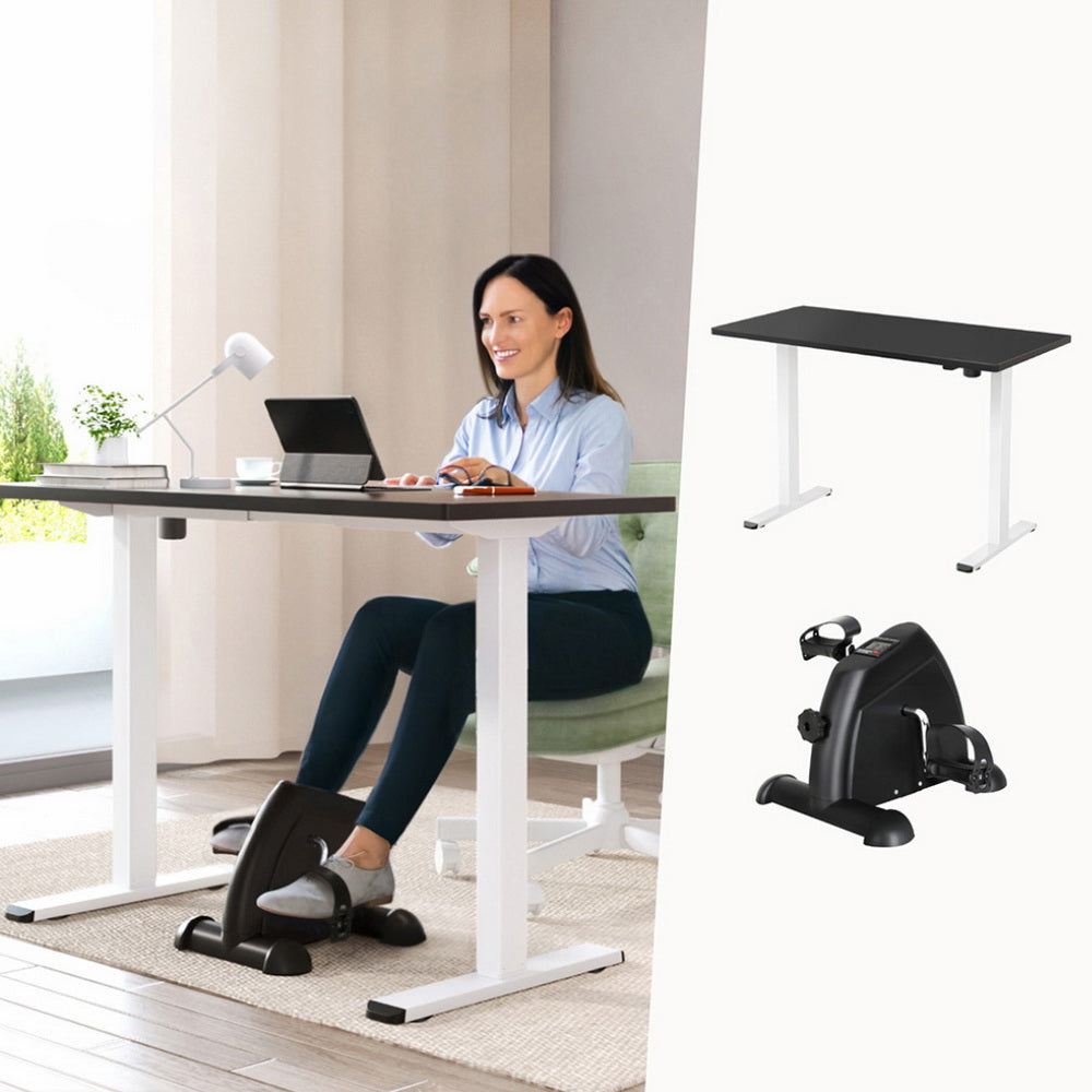140cm Artiss Electric Standing Desk with Mini Pedal Exercise Bike Home Office SDPE-114G-140BK-012