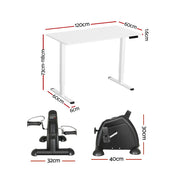 Artiss 120cm Electric Standing Desk with Mini Peal Exercise Bike Home Office SDPE-ET157-120WH-012