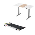 Artiss 360mm Treadmill Electric Walking Pad with140cm Automatic Standing Desk SDTM-114G-GYNW-140-360WH