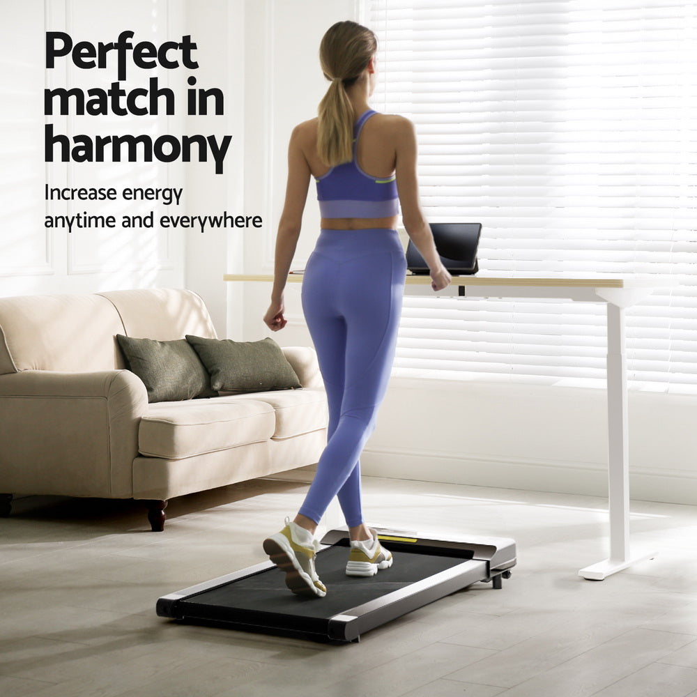 Artiss Electric Treadmill with 120cm Automatic Standing Desk Walking Pad 400mm SDTM-114G-WHNT-120-400PAD