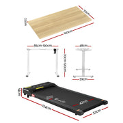 Artiss Electric Treadmill with 140cm Automatic Standing Desk Walking Pad 400mm SDTM-114G-WHNT-140-400PAD