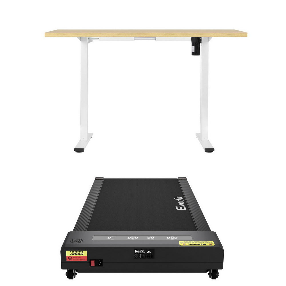 Artiss Electric Treadmill with 140cm Automatic Standing Desk Walking Pad 400mm SDTM-114G-WHNT-140-400PAD