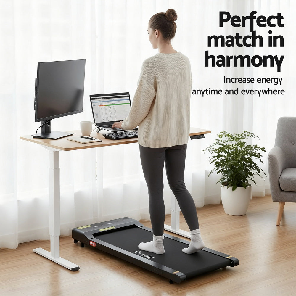 Artiss Electric Treadmill with 140cm Automatic Standing Desk Walking Pad 400mm SDTM-114G-WHNT-140-400PAD